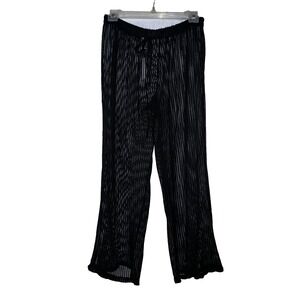 New ALEXA & STELLA Sz XL Black Mesh Swim Cover Up Pants Beachy Resort Wear Boho
